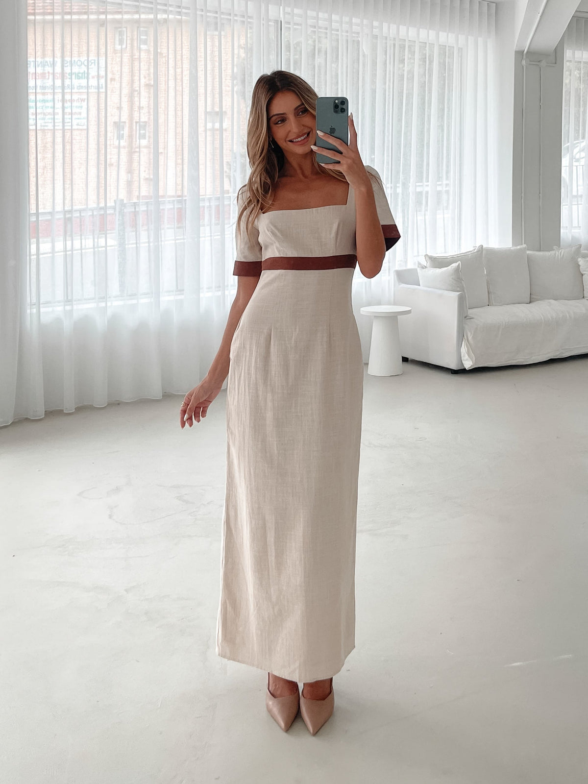 Adrianne Dress - Cream Print | Women's Printed Maxi Dress