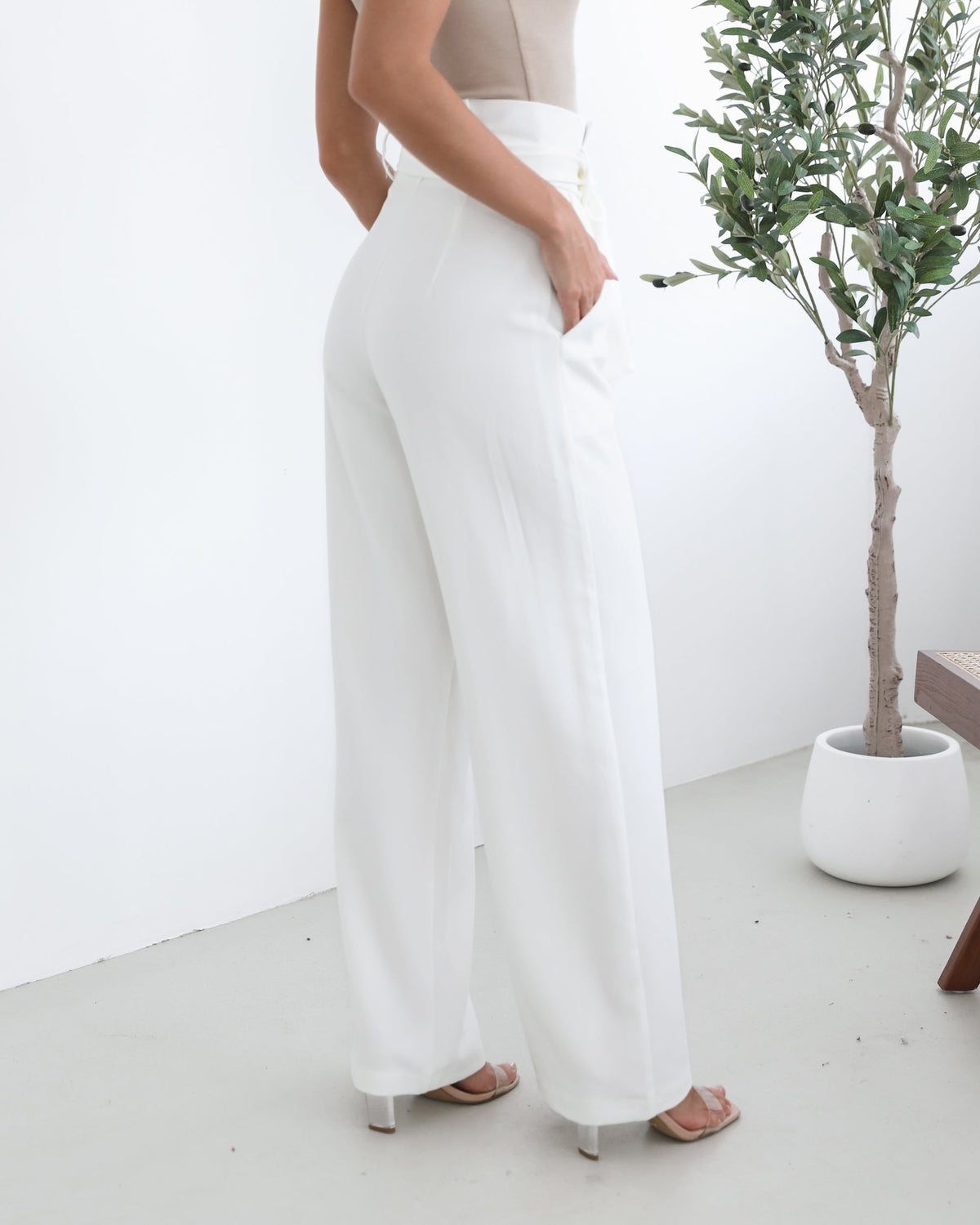 Alma White Pants | Women's Wide Leg Pants