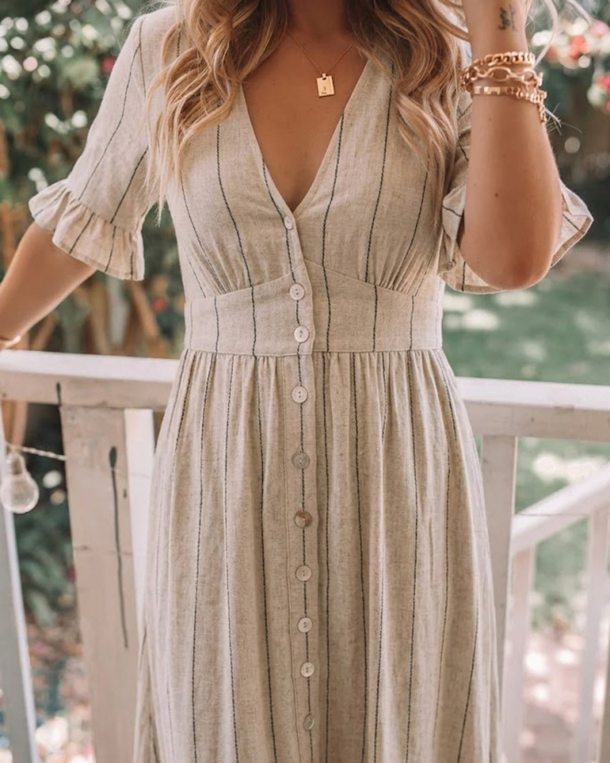Analise Dress - Oat Stripe
