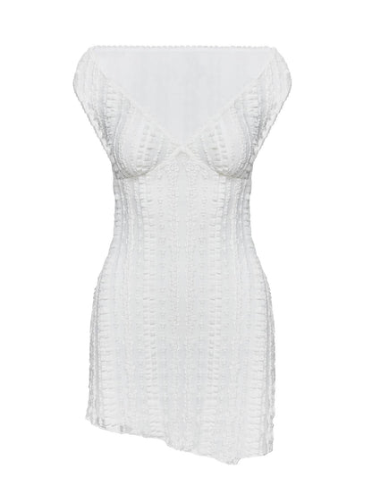 Breezy Off The Shoulder Mini Dress White