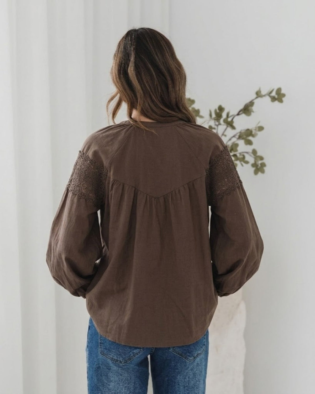 Chenille Choc Lace Blouse | Women's Boho Lace Blouse
