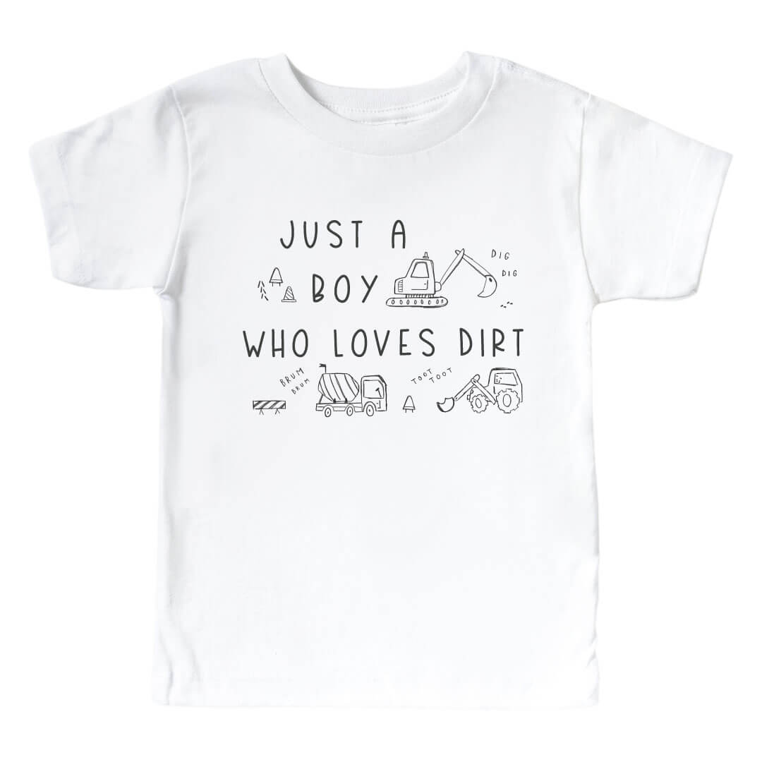 Loves Dirt Kids Graphic Tee | White