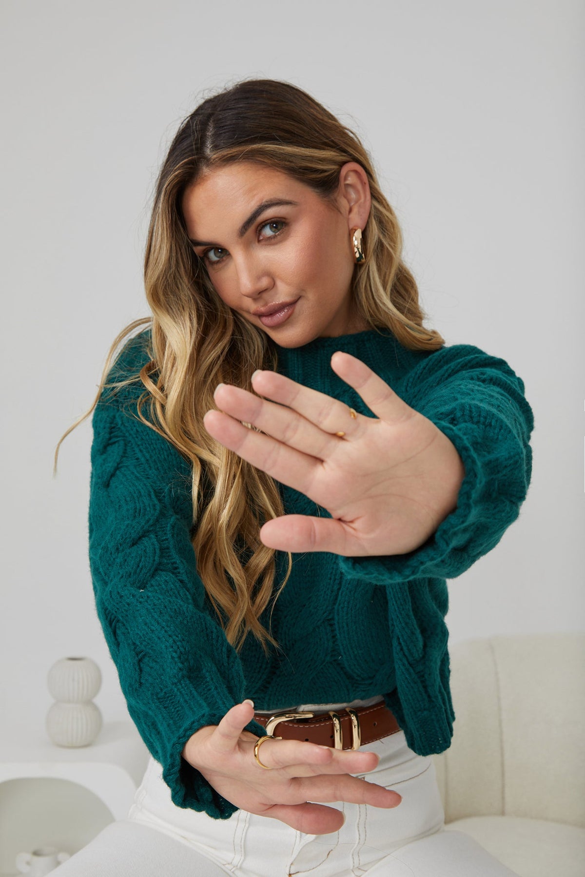 Hadi Knit - Dark Green | Women's Relaxed Fit Knit Jumper