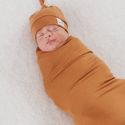 Knit Swaddle Blanket - Camel