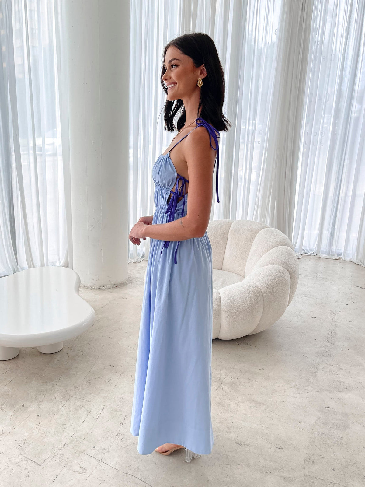 Marzeline Blue Multi Dress | Women's A-Line Maxi Dress