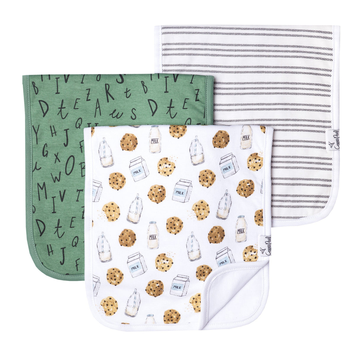 3 Pack Premium Burp Cloths - Chip