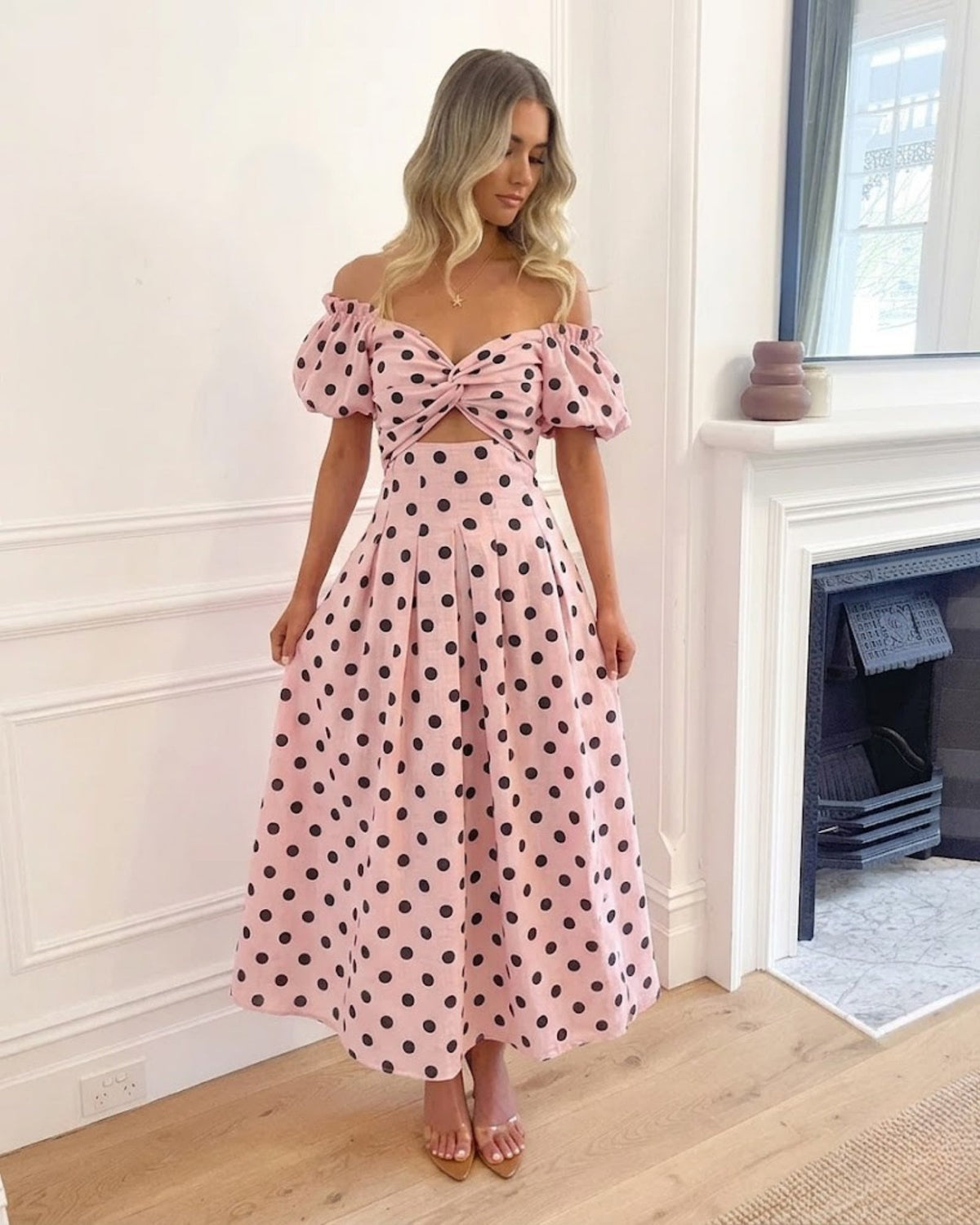 Soheila Dress - Pink Spot