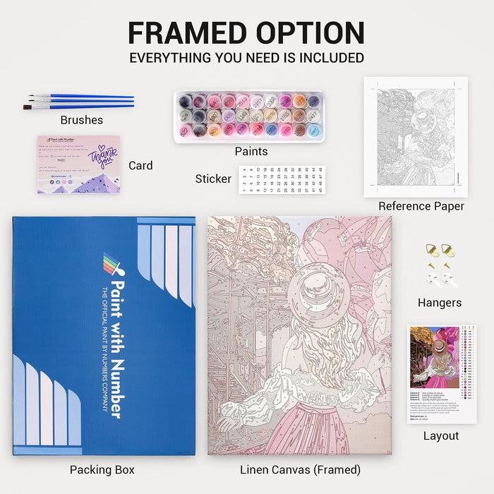 A Forest In Autumn Paint By Numbers Kit Framed Canvas
