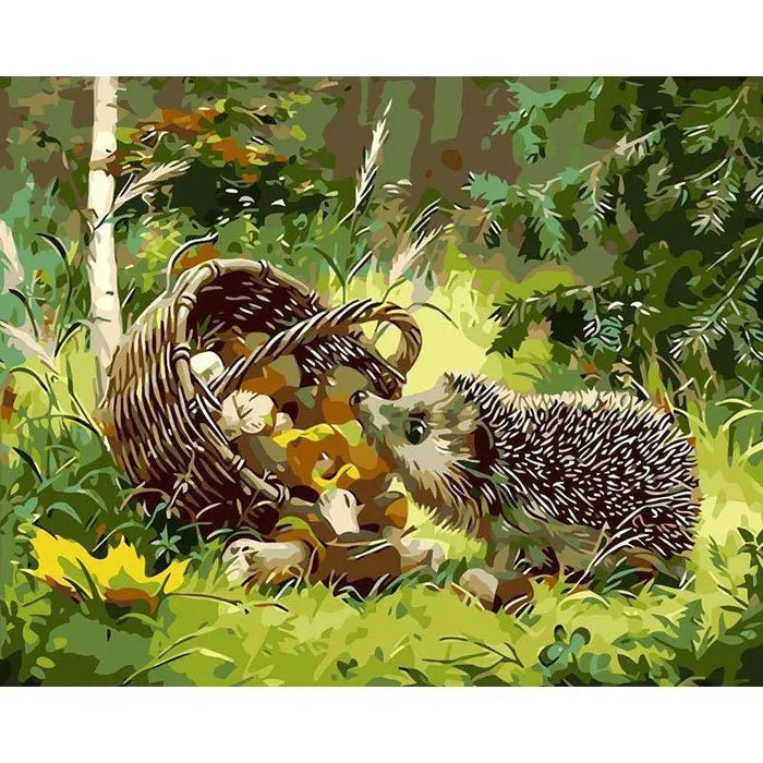 A Herrison And A Pack Of Mushroom Paint By Numbers Kit