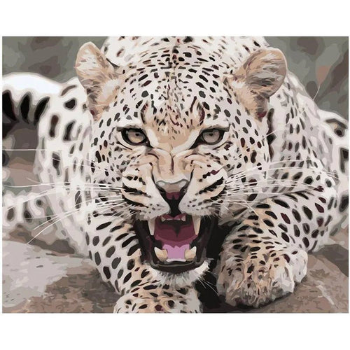 A Leopard On The Defense Paint By Numbers Kit