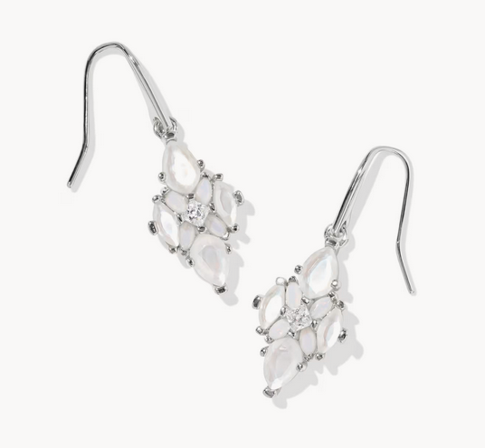 Abbie Crystal Drop Earring Neutral Mix Silver
