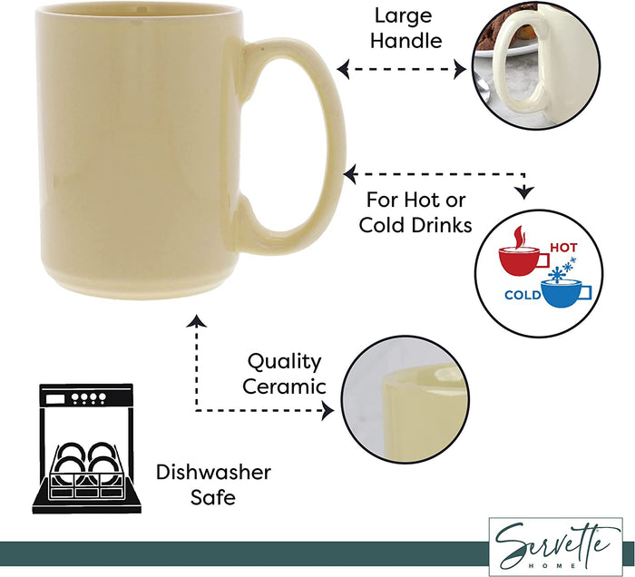 Almond Ceramic Coffee Mugs