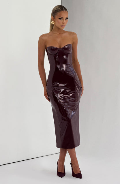 Amala Midi Dress - Cherry Lacquer