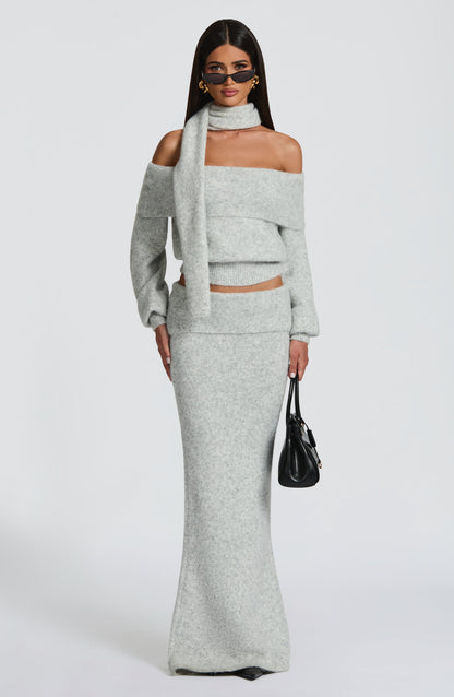 Andie Top - Light Grey Marl