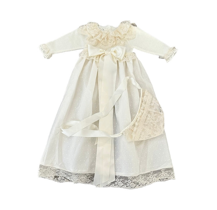 Andrea Ivory Half-Knitted Gown