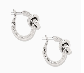 Athena Scalloped Post Drop Earrings Silver