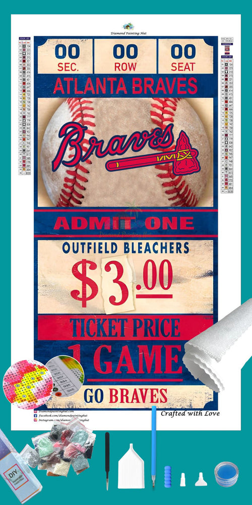 Atlanta Braves MLB Ticket Diamond Painting-Diamond Painting Hut