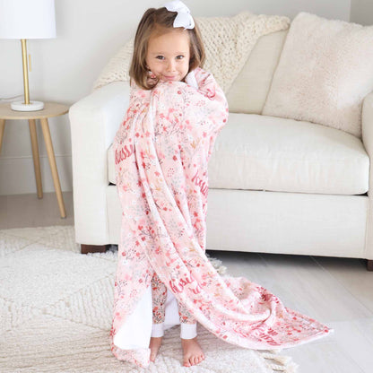 Autumn Blooms Personalized Kids Blanket