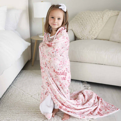 Autumn Blooms Personalized Kids Blanket