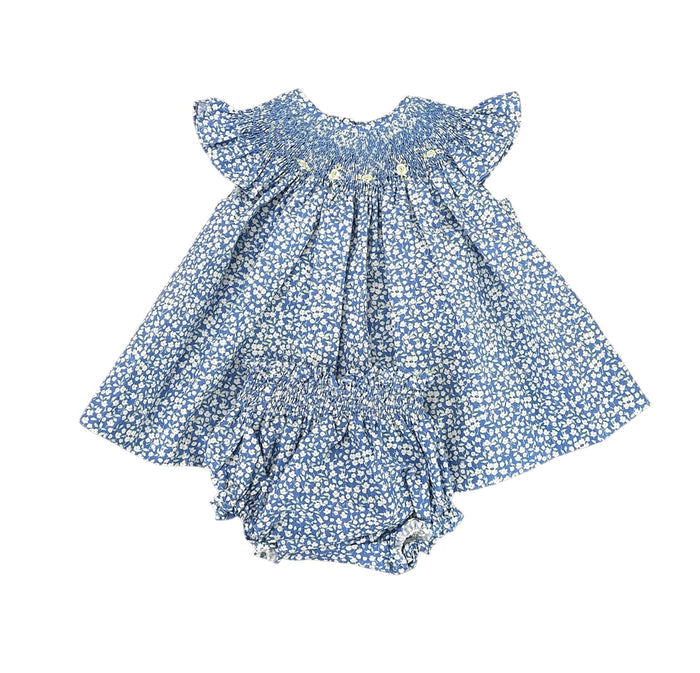 Azurri Handsmocked Blue Floral Set