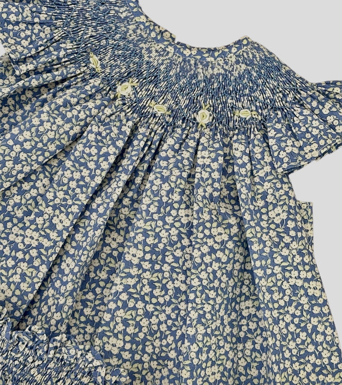 Azurri Handsmocked Blue Floral Set
