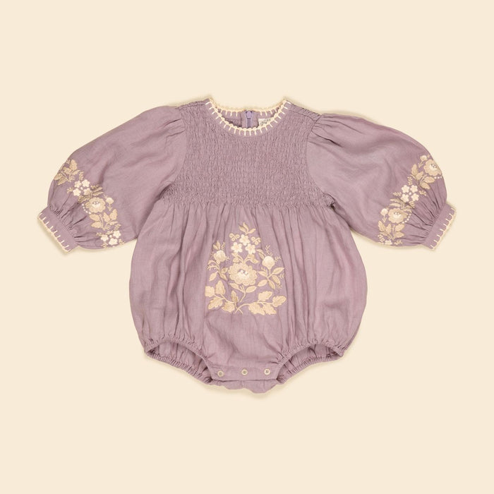 Baby Noemi Romper in Dusky Lavender