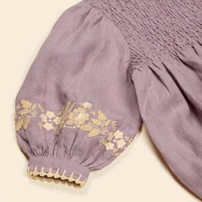 Baby Noemi Romper in Dusky Lavender