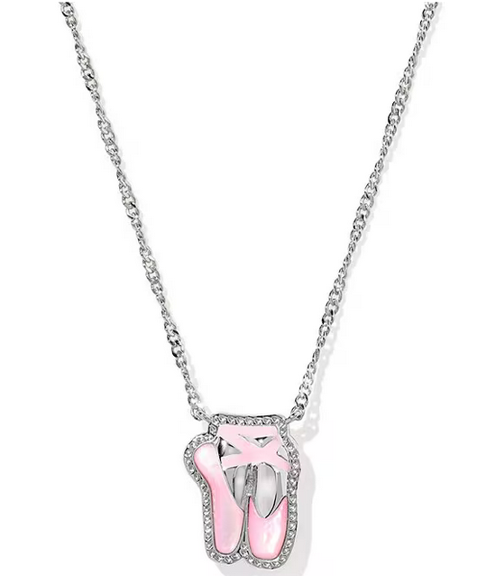 Ballet Short Pendant Necklace Blush MOP Silver