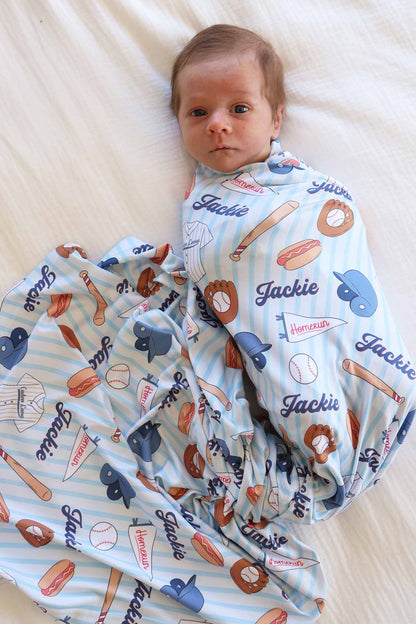 Ballpark Bros Personalized Swaddle Blanket