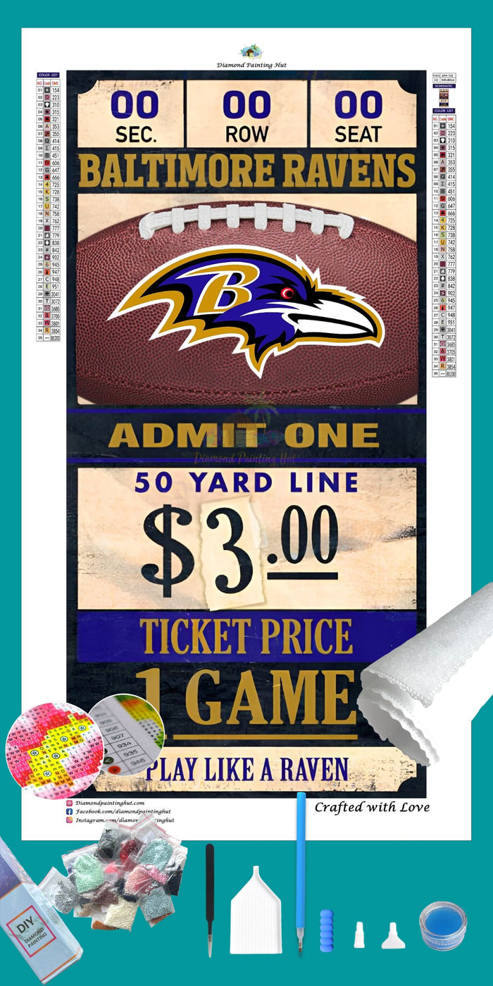 Baltimore Raven NFL Ticket Diamond Painting-Diamond Painting Hut