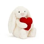Bashful Red Love Heart Bunny Medium