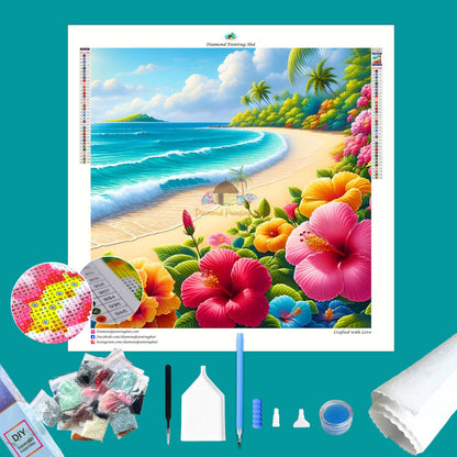 Beach and Flowers Diamond Painting