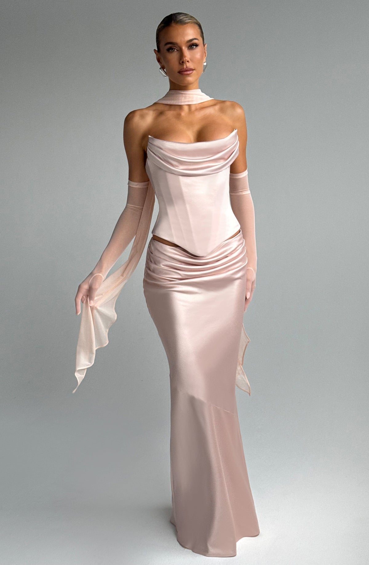 Bernadette Maxi Skirt - Soft Peach