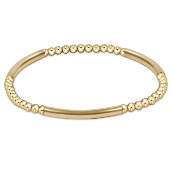 Bliss Bar Gold Pattern 3mm Bead Bracelet Gold