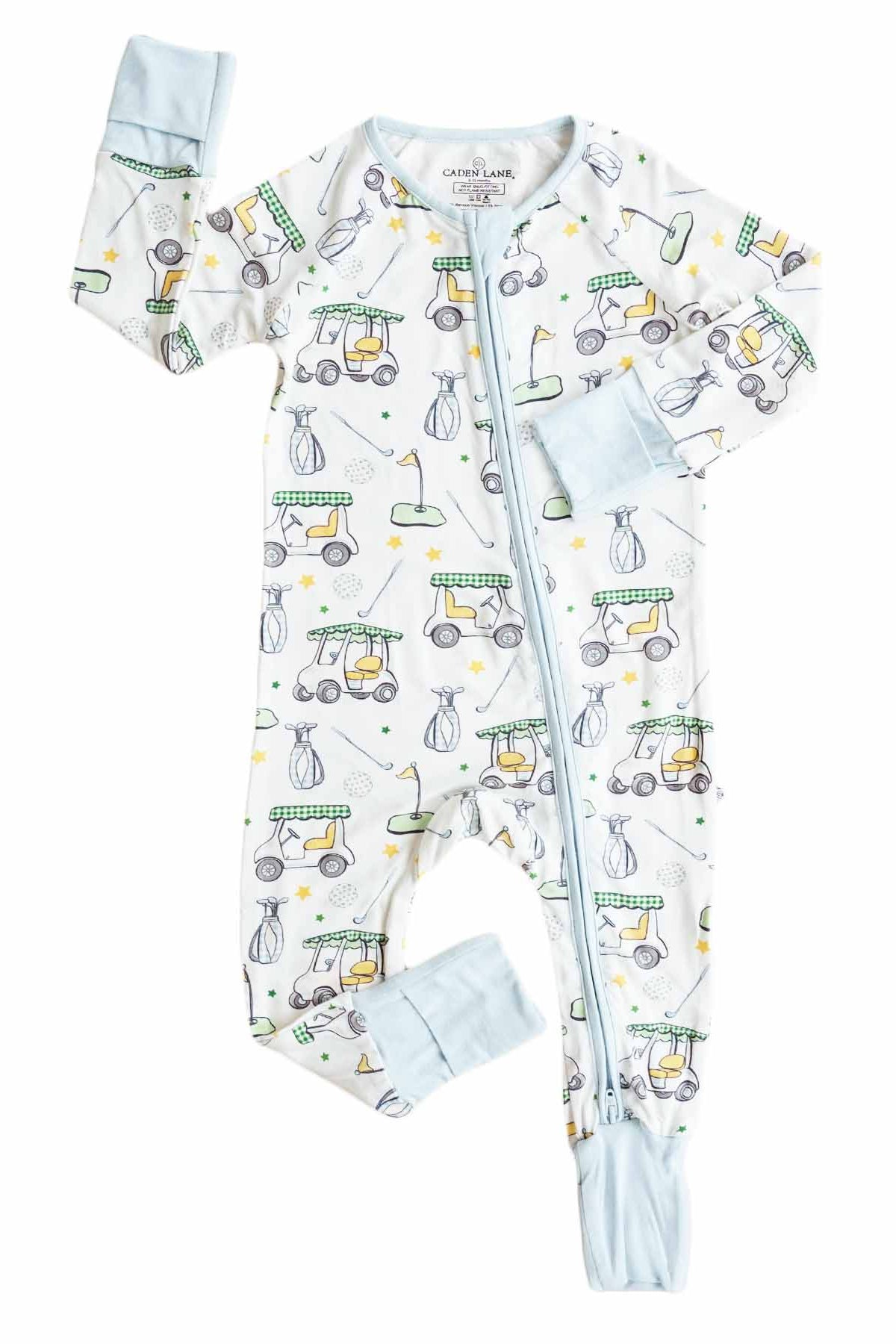 Country Club Cuties Convertible Bamboo Zip Romper | Blue