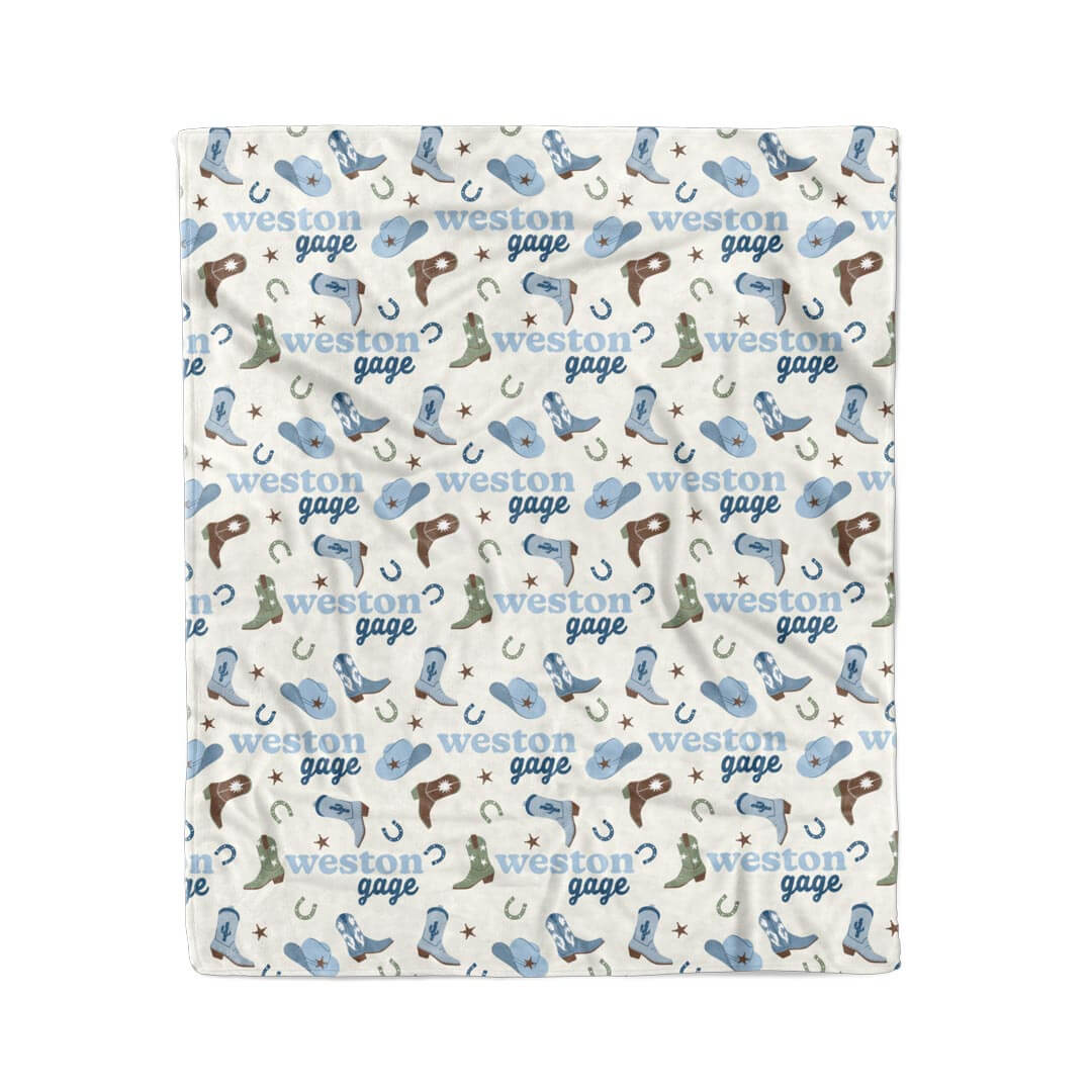 Boot Scootin' Personalized Kids Blanket