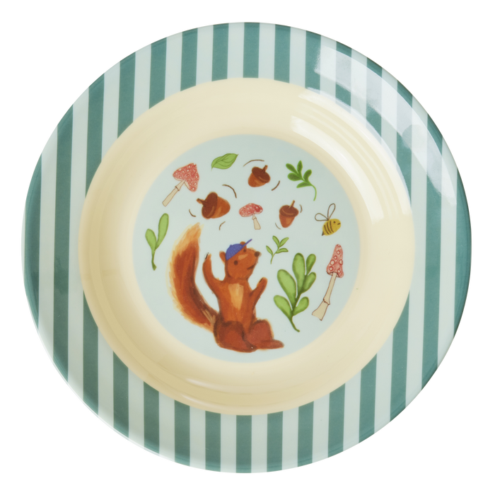 Bowl with Blue Happy Forest Print