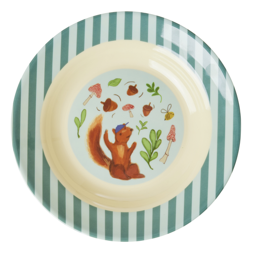 Bowl with Blue Happy Forest Print