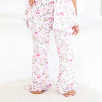 Girl's Two Piece Flare Lounge Set | Bows in Bloom