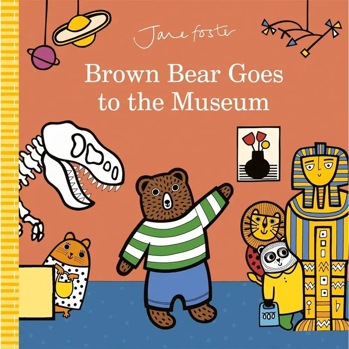 Book cover of 'Brown Bear Goes to the Museum' with illustrations of a bear and other animals in a museum setting.