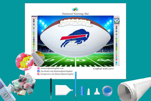 Buffalo Bills White NFL Football Diamond Painting-Diamond Painting Hut