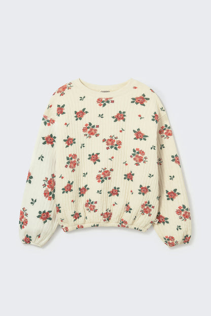 Celia Sweatshirt in Ivory Quilted Floral