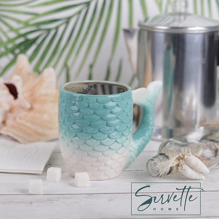 Ceramic Ocean Themed Mermaid Tail Mug