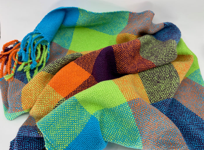 Cheerful Small Cotton Blanket Pattern and Yarn Kit