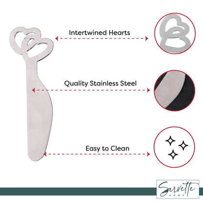 Cheese Knife and Butter Spreader – Heart Design – Set of 2