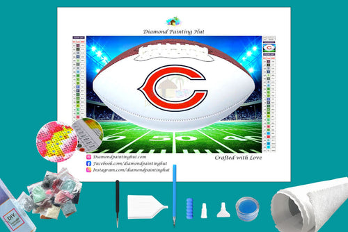 Chicago Bears White NFL Football Diamond Painting-Diamond Painting Hut