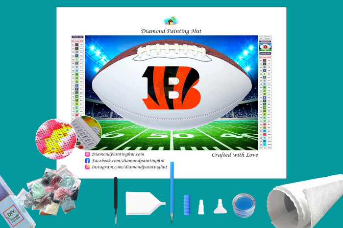 Cincinnati Bengals White NFL Football Diamond Painting-Diamond Painting Hut