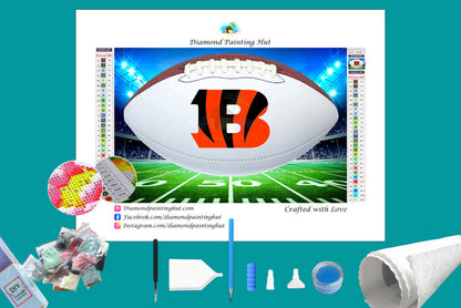Cincinnati Bengals White NFL Football Diamond Painting-Diamond Painting Hut