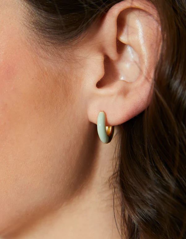 Clara Hoop Earrings Sea Foam 15 mm