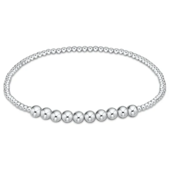 Classic Blissful Pattern 2mm Bead Bracelet 4mm Sterling